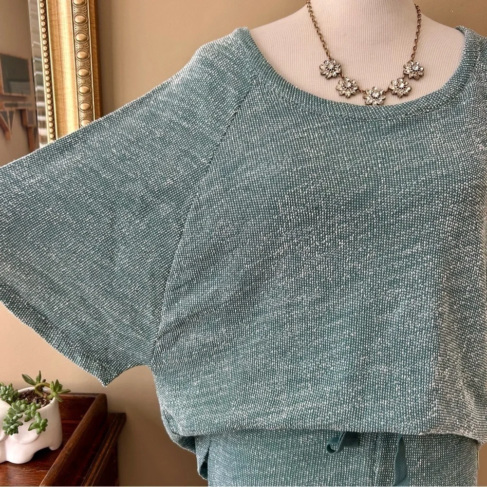 Honeydew Lounge Lover Top Wide Leg Pants Set Laurel Green Knit Size M NWT